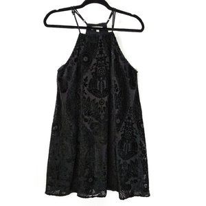 Francesca's Velour Tent Dress Sleeveless Black S